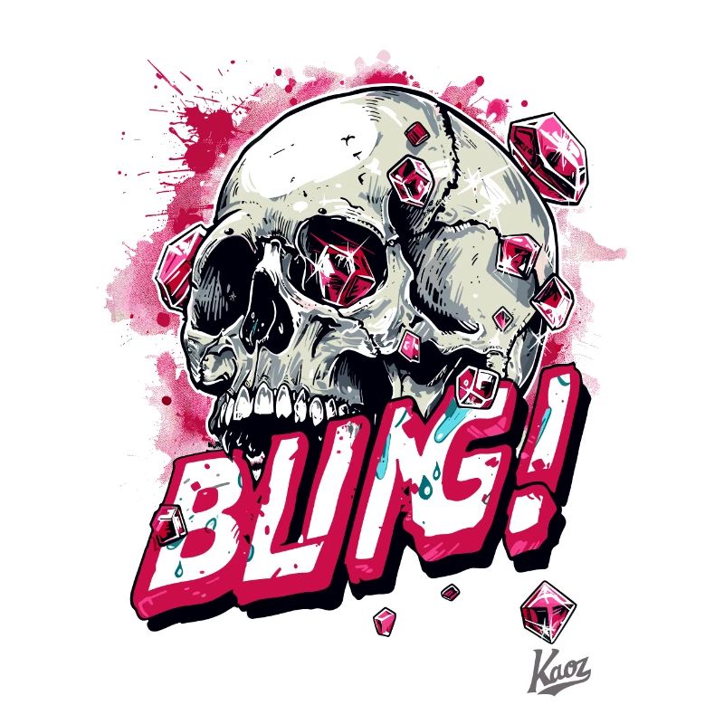 Diamonds Rubies Bling Skull