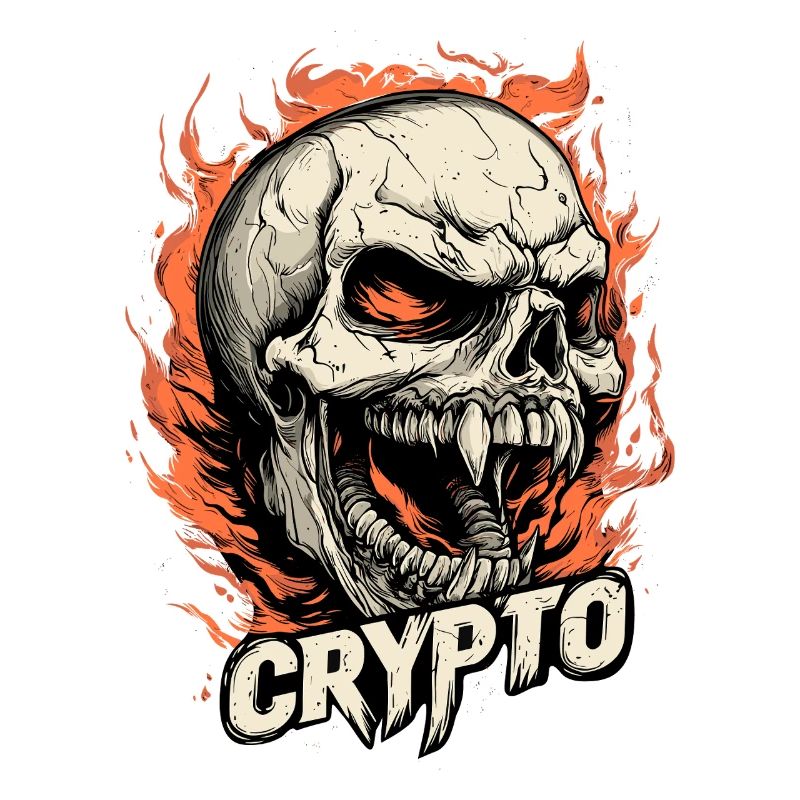 Crâne crypto Bitcoin XRP BTC