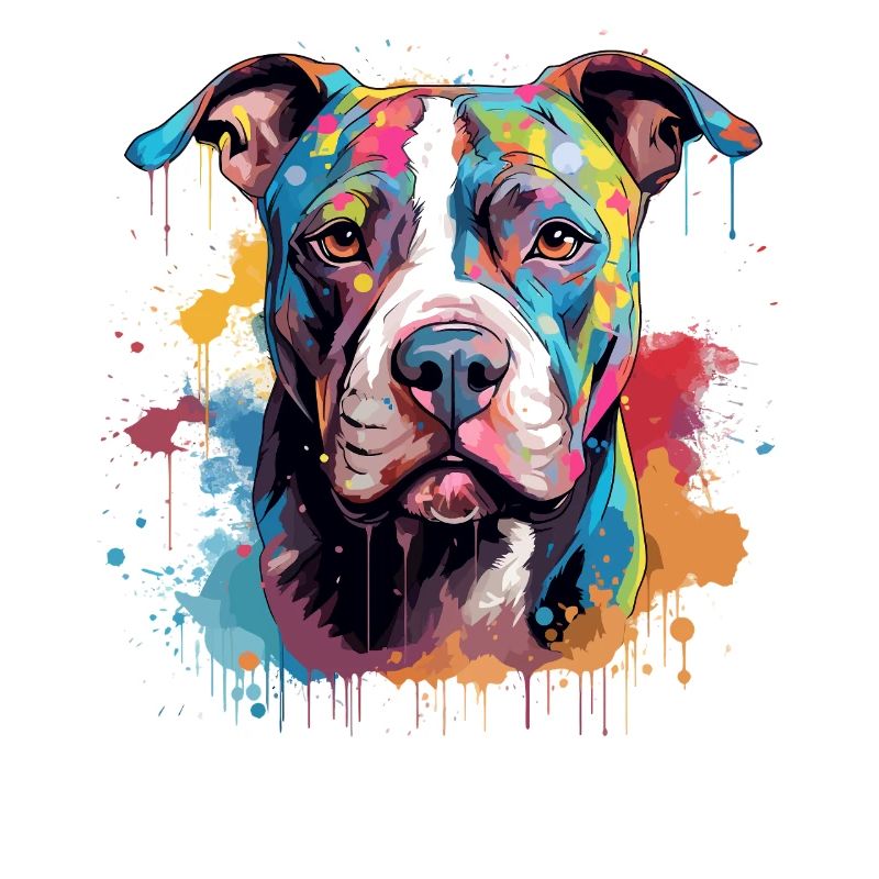 Art éclaboussant coloré de Pitbull Dog
