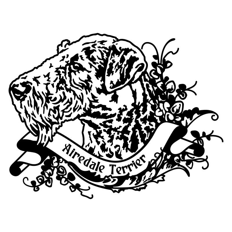 Airedale Terrier an Retro Banner