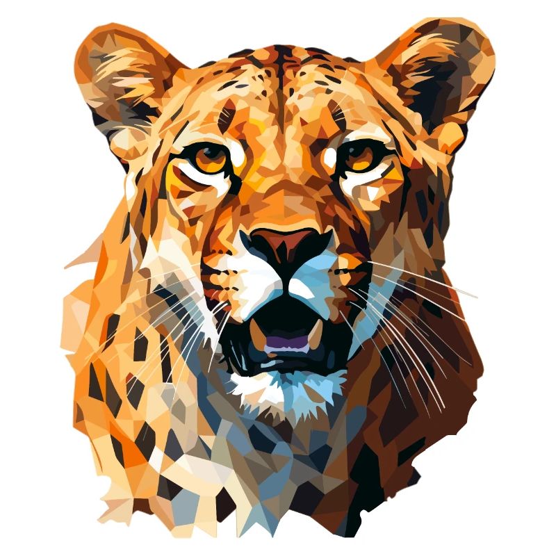 Guépard dans le style polygonal