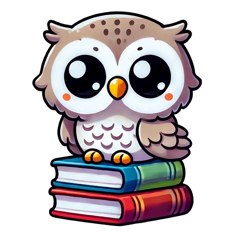Eule auf Büchern