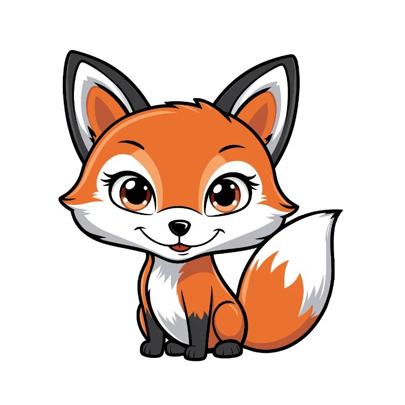 Renard mignon - Orange mignon avec de grands yeux