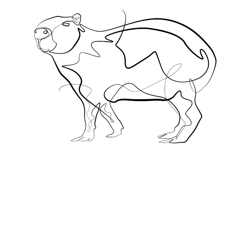 Capybara capybara - one line drawing