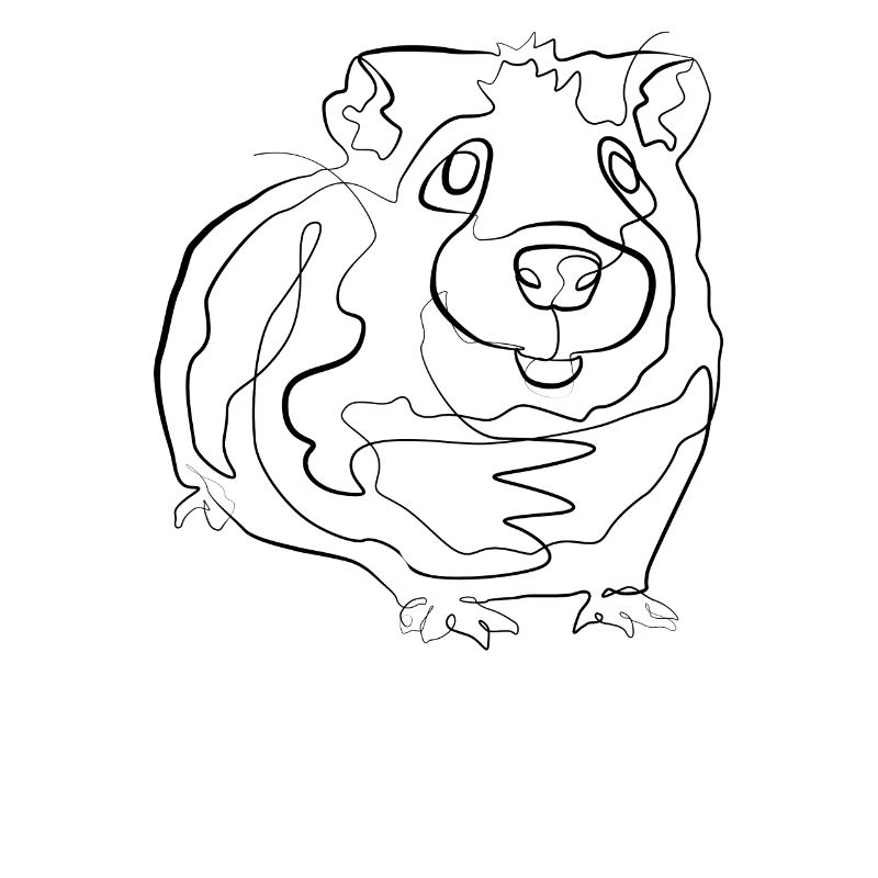 Cobaye - one line drawing