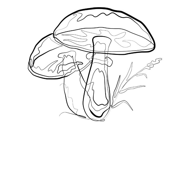 Champignons - one line drawing