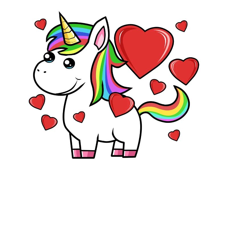 Einhorn mit Herzen Einhorn Valentinstag