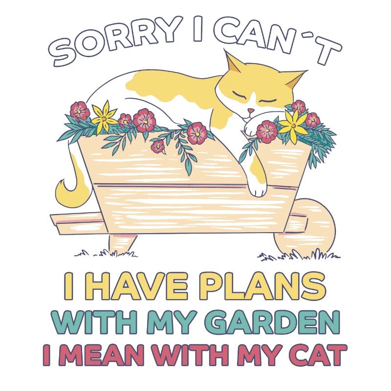 Chats Fleurs de jardin Drôle Dire Cadeau de chat