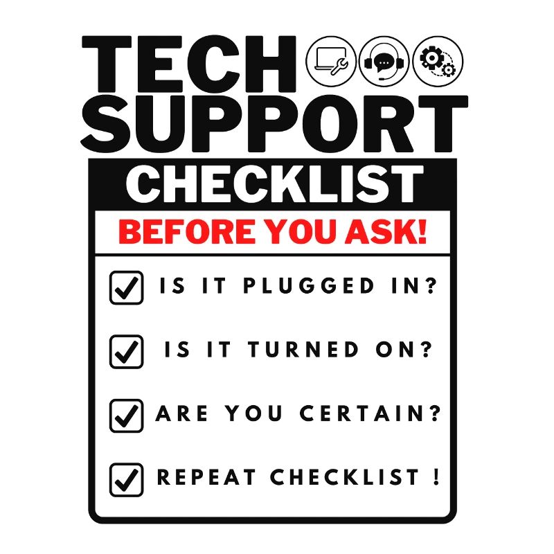 Funny Tech Support Checklist