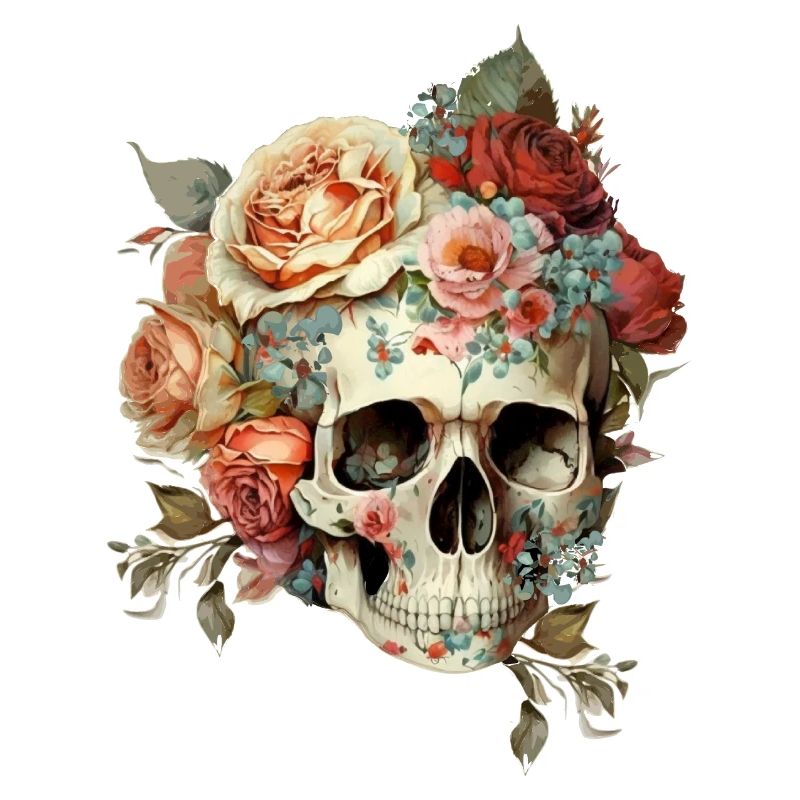 Crâne avec des fleurs