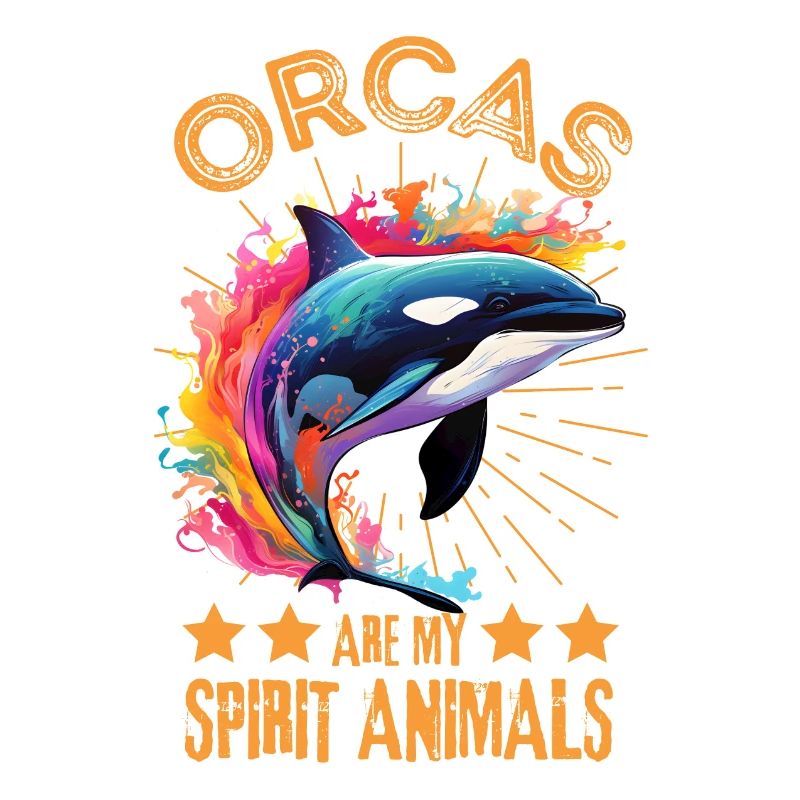 Colorful killer whale Orca