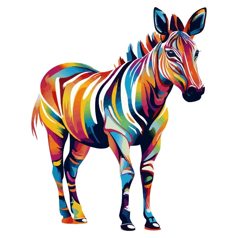 Buntes Okapi Farbkleckse Farbspritzer