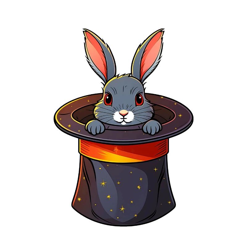 Rabbit in a magic hat
