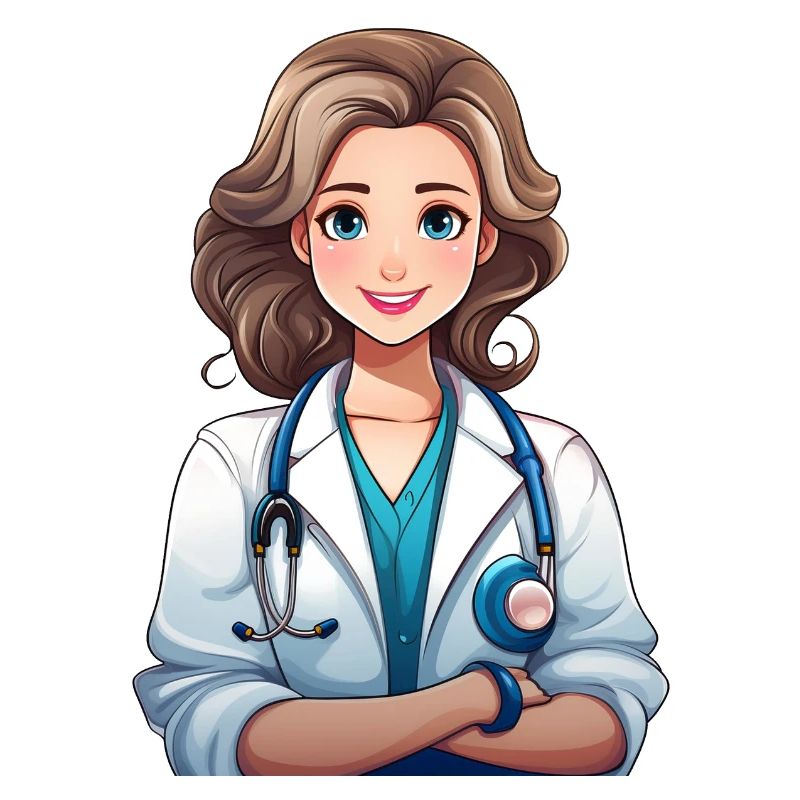 Illustration einer Ärztin oder Krankenschwester