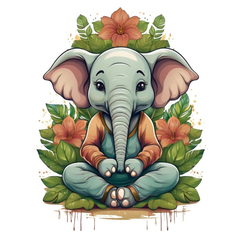 An elephant doing yoga