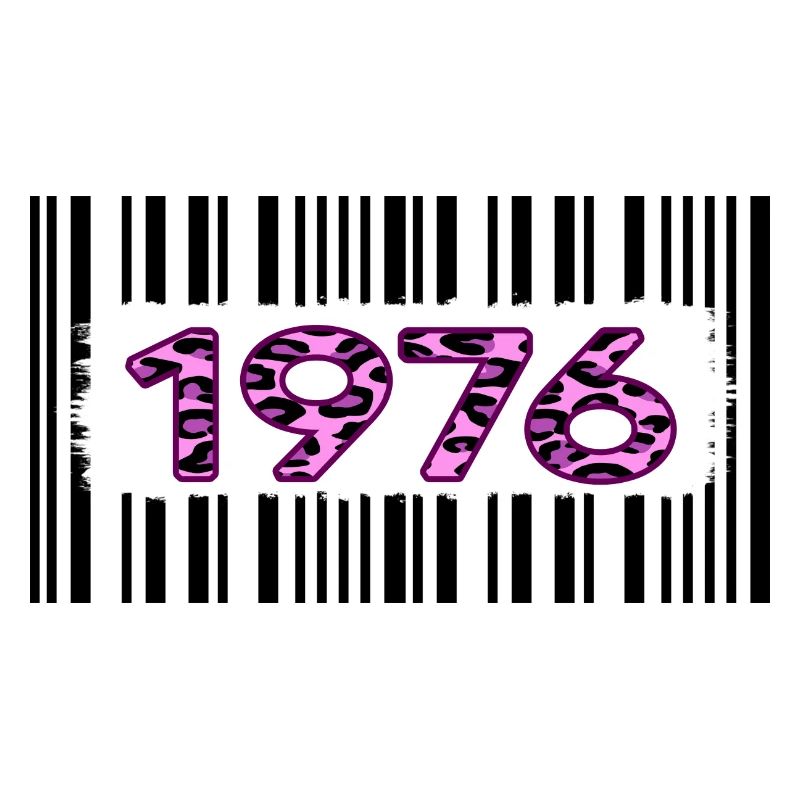 1976 Birthday unique pink leopard barcode