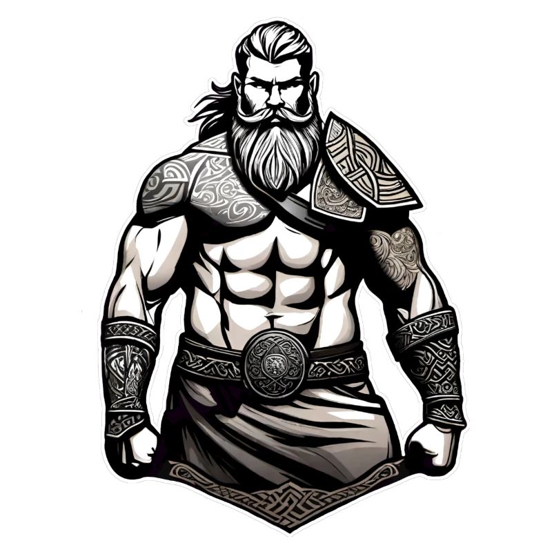 Stolzer Wikinger Krieger Germane