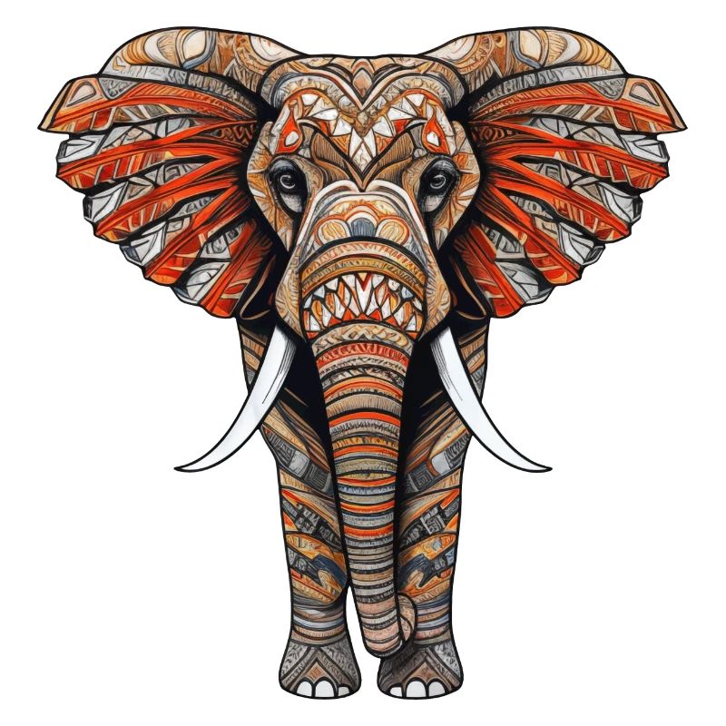 Elephant with African pattern no3