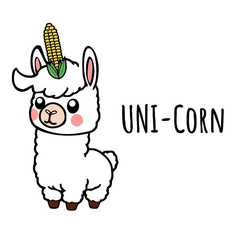 Lama Uni Corn - Corn on the cob llama unicorn