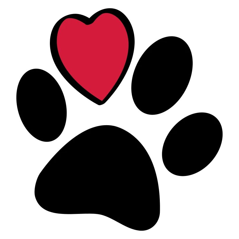 Hunde oder Katzen Pfoten mit Herz. Tag des Tieres