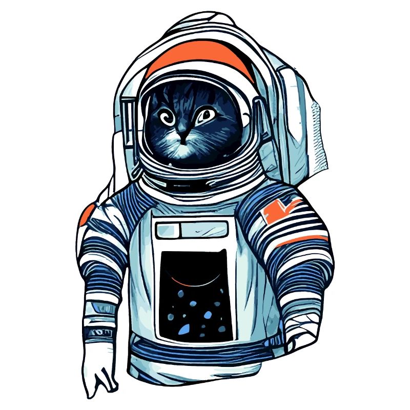 Illustration d’un chat dans une combinaison spatiale