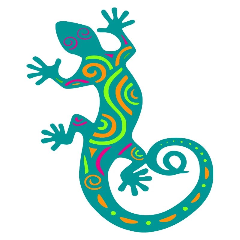 Gecko dessin coloré