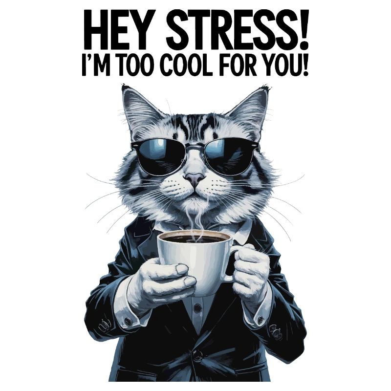 Chat sans stress avec du café