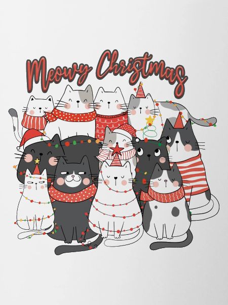 Meow Christmas cats collage