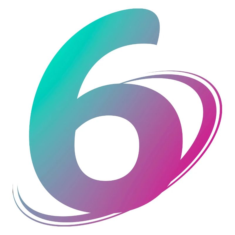 Numéro 6 multicolore
