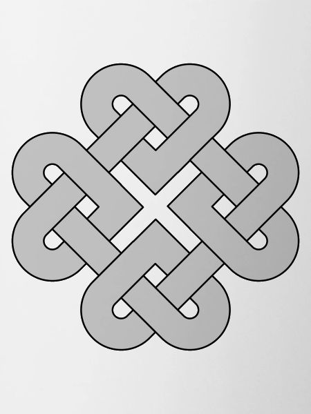 Celtic knot with hearts