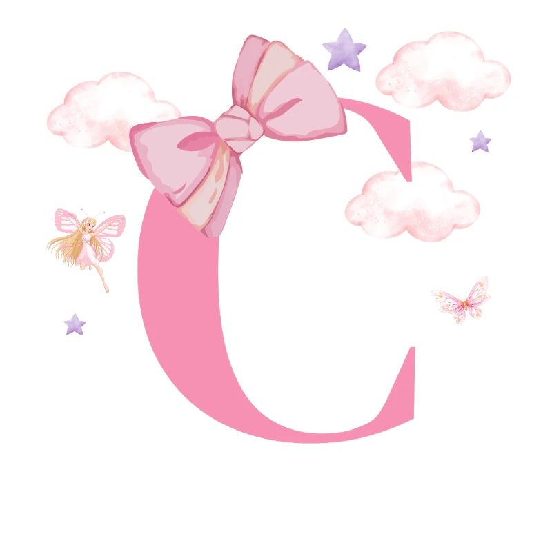 Letter c pink clouds