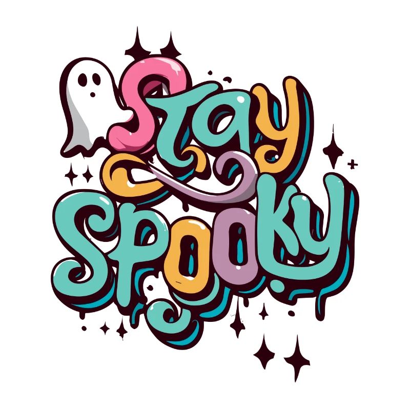 Restez effrayant Graffiti Art Halloween Ghost