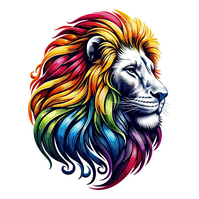 Löwe Tierkreiszeichen Lebendiges Regenbogen-Tiersymbol