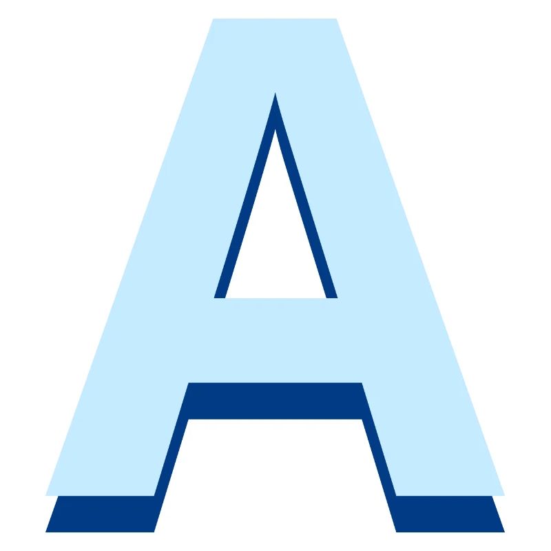 Buchstabe A Blue Pop und Modern