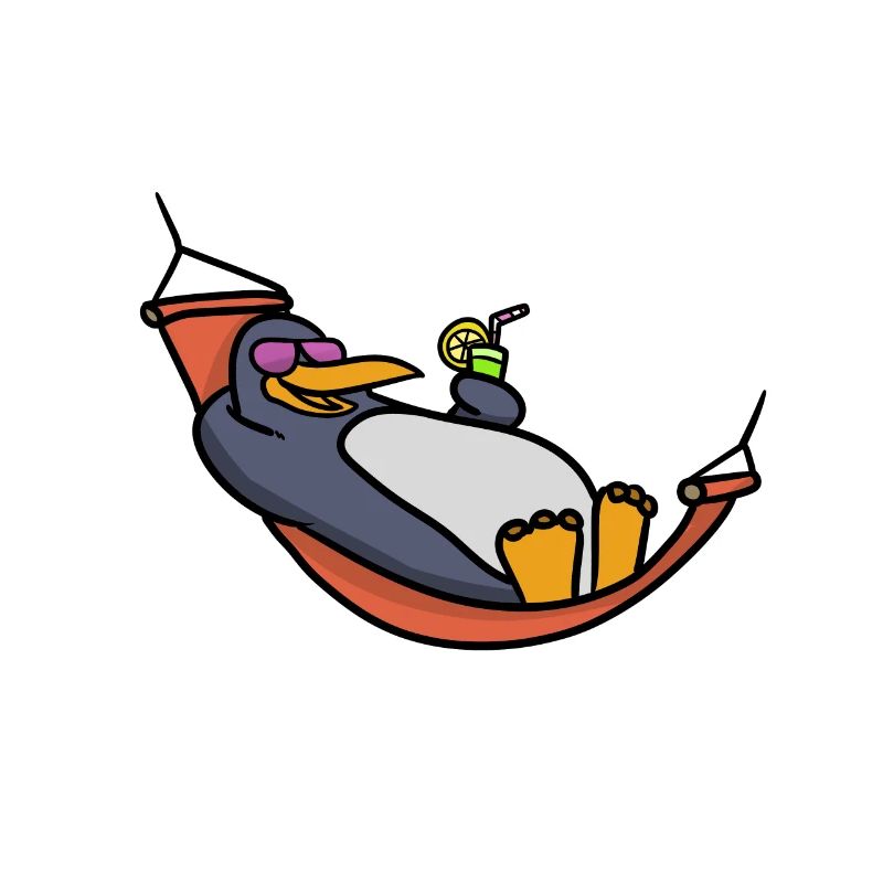 Daddy Penguin on the hammock Papa Pinguin auf der