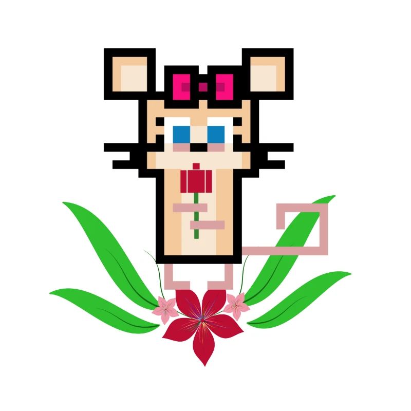Souris fleur