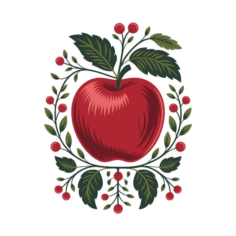 Classic apple: fruit & berry tendrils