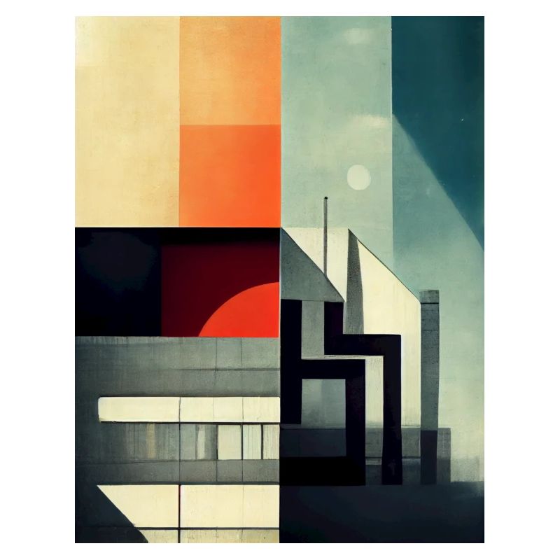 Pattern inspired by architecture in Bauhaus style