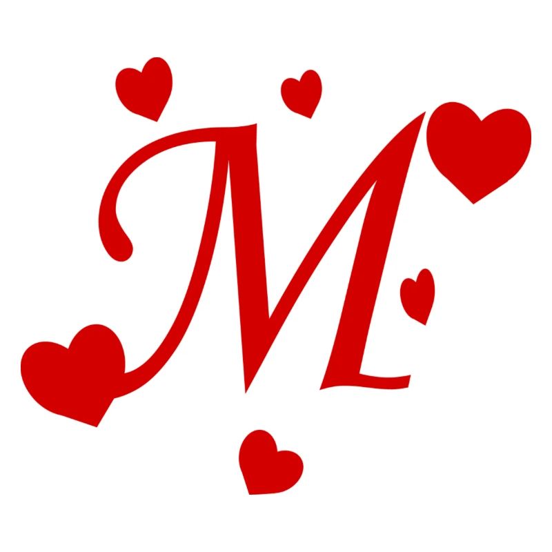 Buchstabe M mit Herzen
