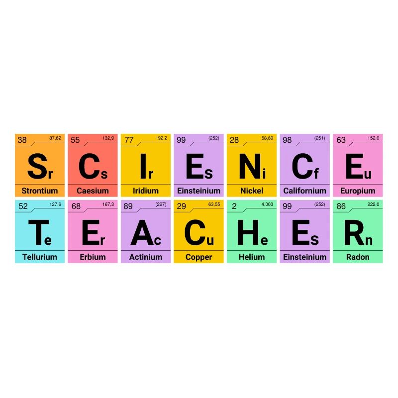 enseignant science éléments chimiques cadeau