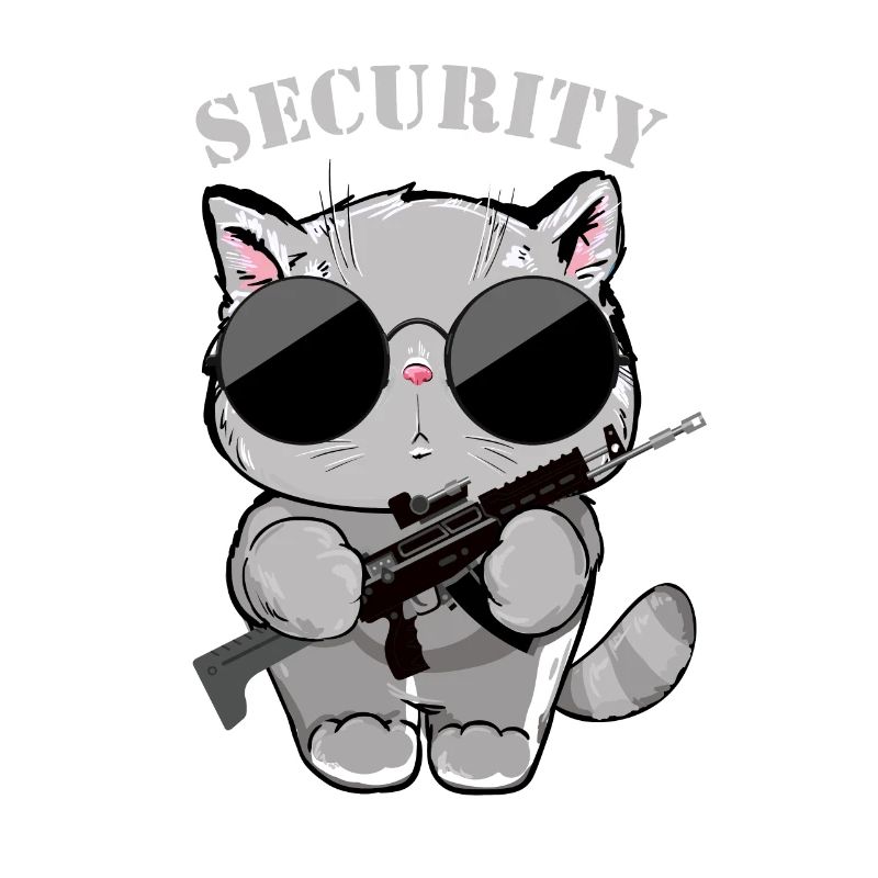 Katzen-Sicherheitsagent mit Waffe