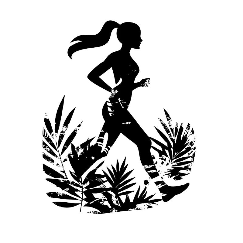 Femme coureuse dessin animé