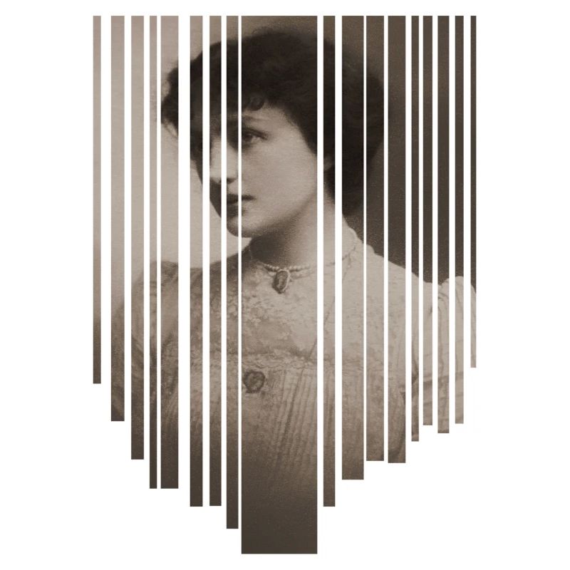 Portrait vintage avec bande de code-barres