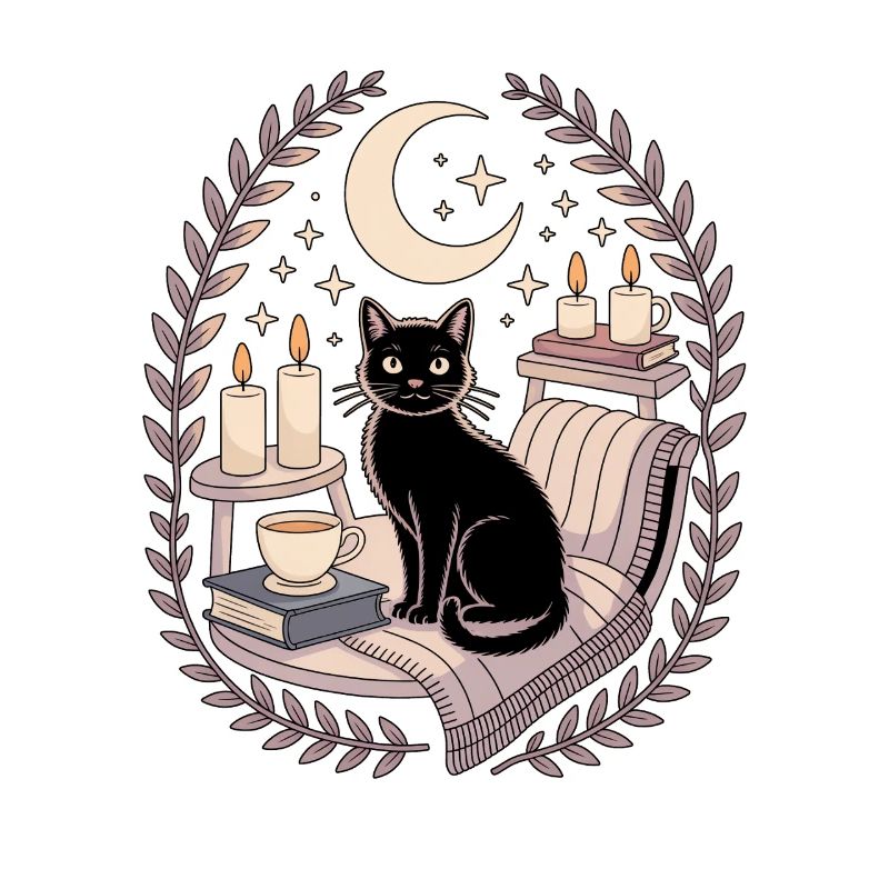 Sortilège de lune gothique gothique doux, douillet, chat