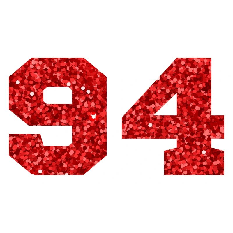 Nummer 94 Roter Glitzer - 94. Geburtstag