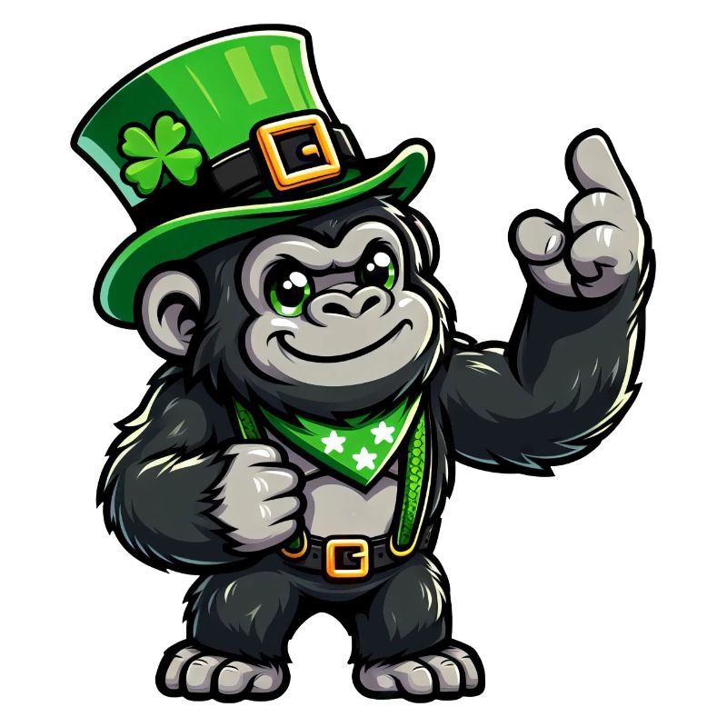Gorille de bande dessinée de la Saint-Patrick