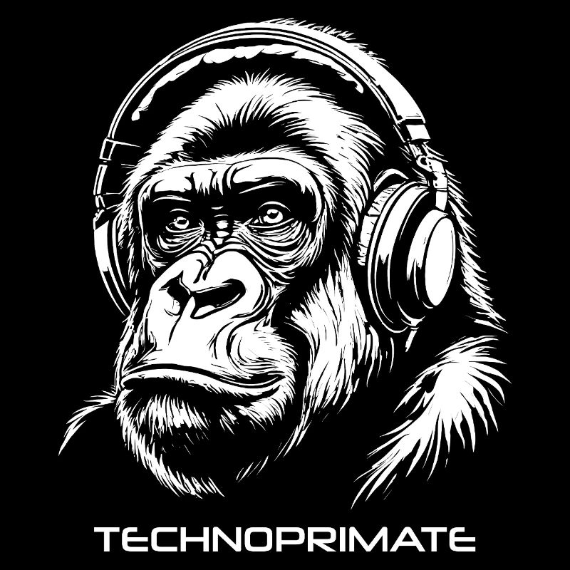 Techno Primate Kopfhörer Ape Art #3 Weiß