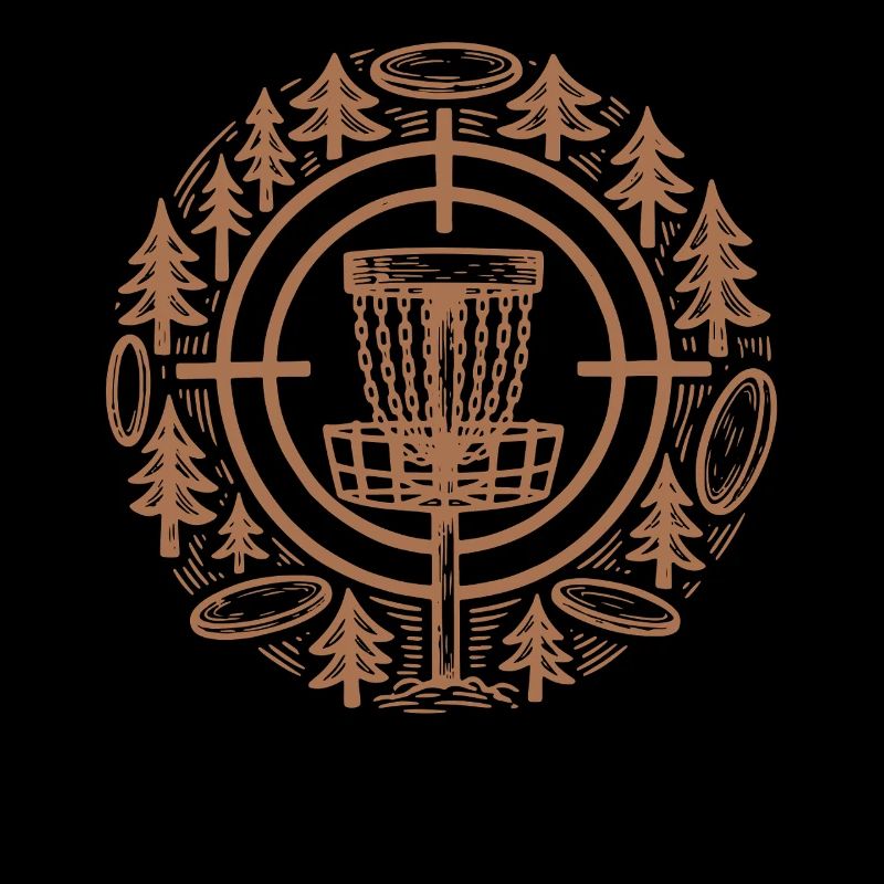 Disc Golf, panier, Disc Golf, Scène forestière