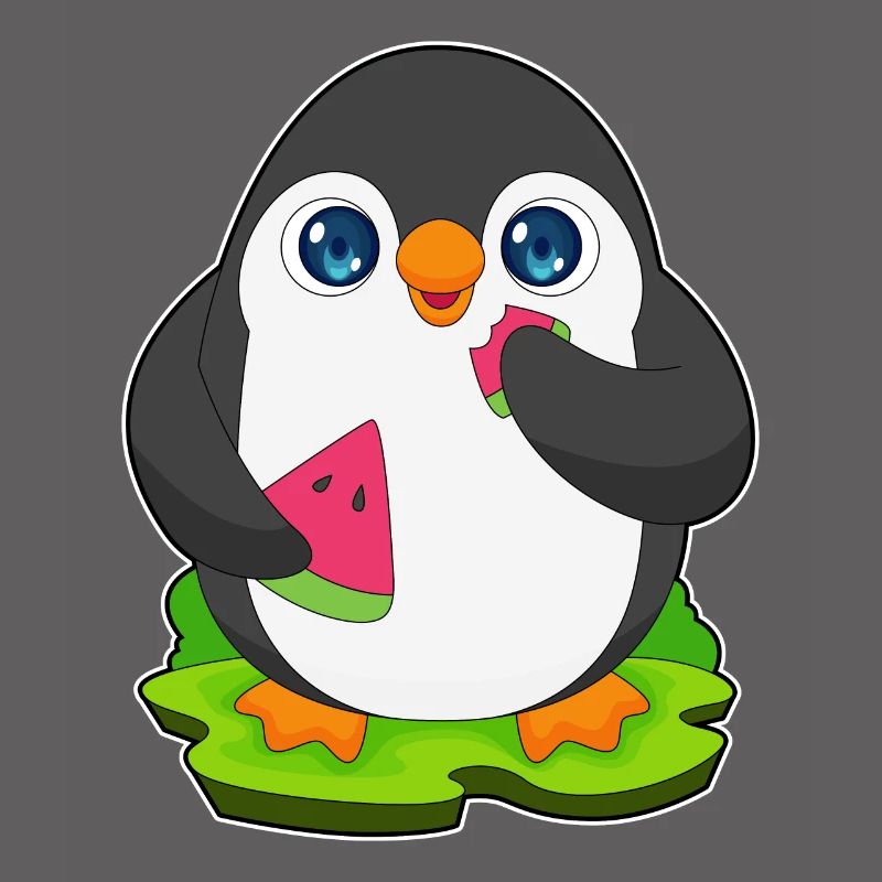 Fruit de pastèque pingouin