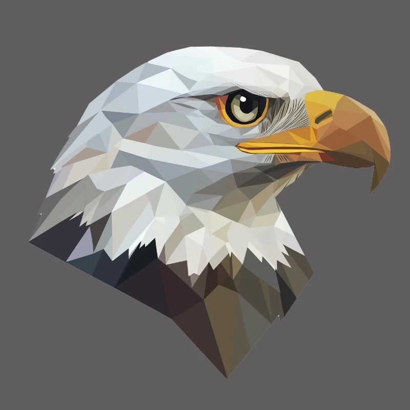 Eagle Head Low Poly Art Logo Design